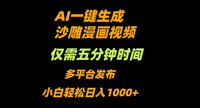 （16320期）AI一键生成沙雕动漫视频，只需5分钟，小白轻松日入1000+_豪客资源创业项目网-豪客资源_豪客资源库