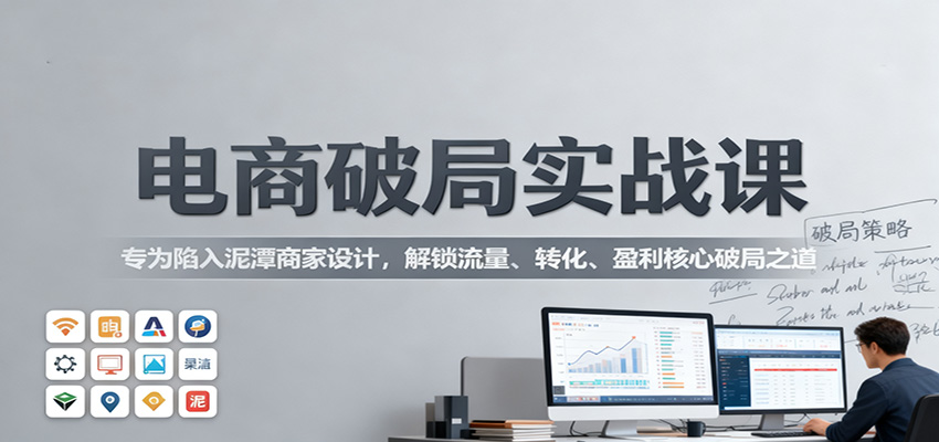 电商破局实战课：专为陷入泥潭商家设计，解锁流量、转化、盈利核心破局之道_豪客资源创业网-豪客资源_豪客资源库