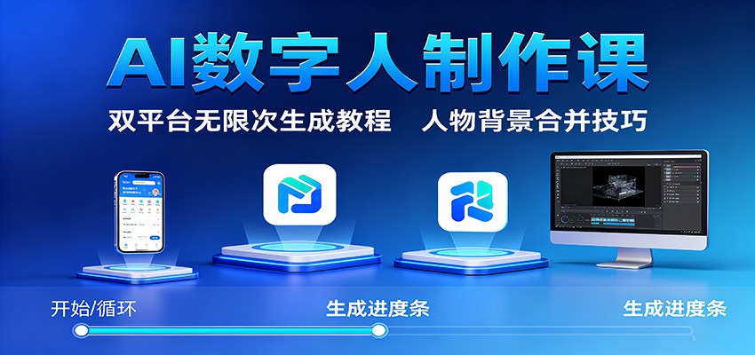 AI数字人制作课:双平台无限次生成教程,人物背景合并技巧_豪客资源创业网-豪客资源_豪客资源库