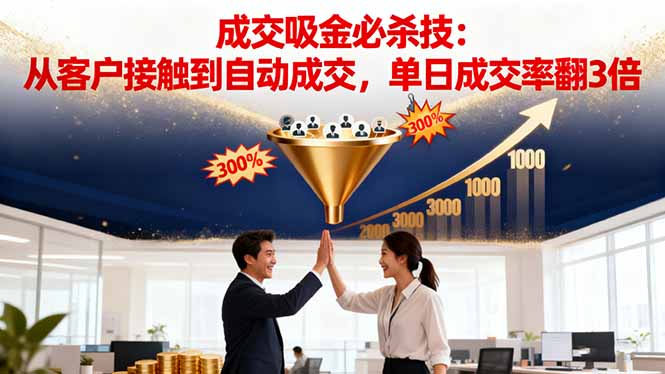 （16432期）吸金成交营销必杀技：从客户接触到自动成交，单日成交率翻3倍_豪客资源创业项目网-豪客资源_豪客资源库