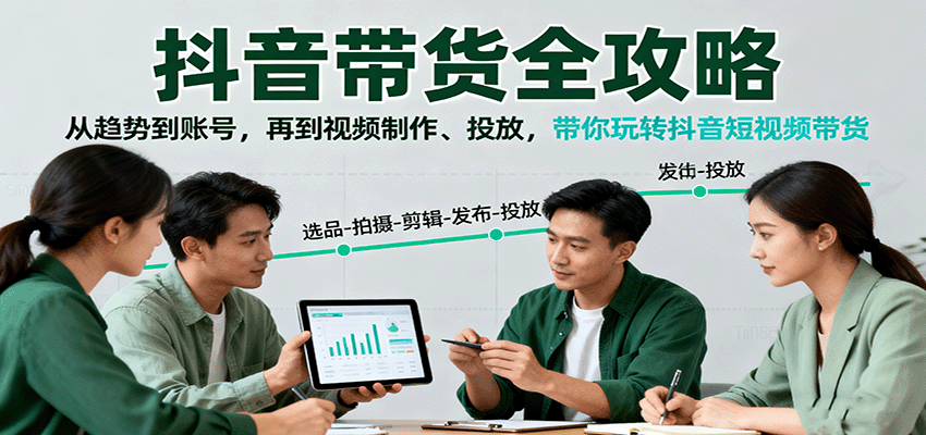 抖音带货全攻略:从趋势到账号,再到视频制作、投放,带你玩转抖音短视频带货_豪客资源创业网-豪客资源_豪客资源库