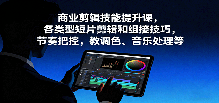 商业剪辑技能提升课，各类型短片剪辑和组接技巧，节奏把控，教调色、音乐处理等_豪客资源创业网-豪客资源_豪客资源库