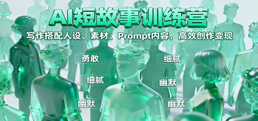 AI短故事训练营:写作搭配人设、素材、Prompt内容,高效创作变现_豪客资源创业网-豪客资源_豪客资源库