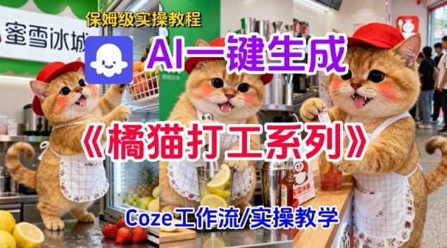 Coze扣子工作流一键生成胖橘猫打工短视频,保姆级实操搭建教学——豪客资源创业项目网-豪客资源_豪客资源库
