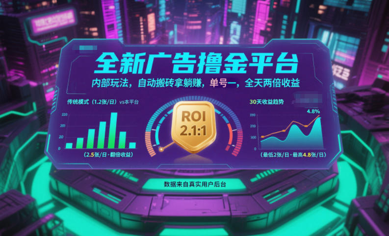 全新广告撸金平台，内部玩法，自动搬砖拿躺賺，单号一天保底2张+，全天两倍收益【揭秘】——豪客资源创业项目网-豪客资源_豪客资源库