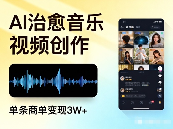 AI做治愈音乐视频，多平台投稿，单条商单变现3W+——豪客资源创业项目网-豪客资源_豪客资源库
