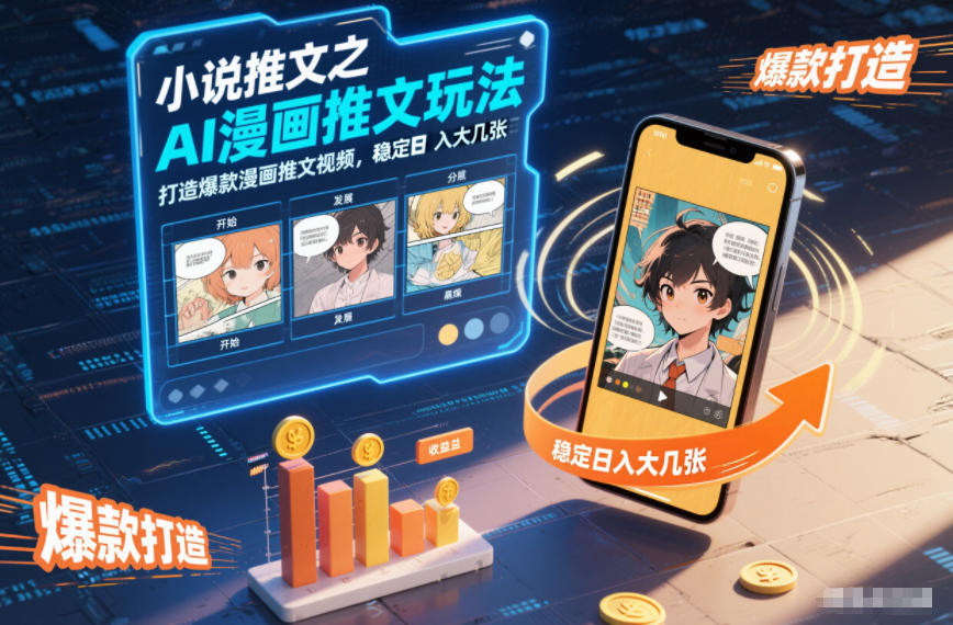 小说推文之AI漫画推文玩法,打造爆款漫画推文视频,稳定日入大几张——豪客资源创业项目网-豪客资源_豪客资源库