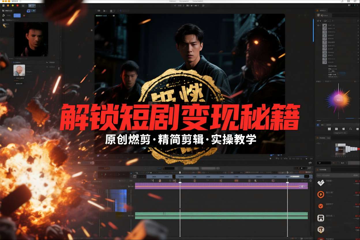 短剧拉新之原创燃剪精简剪辑实操课，解锁短剧变现秘籍——豪客资源创业项目网-豪客资源_豪客资源库