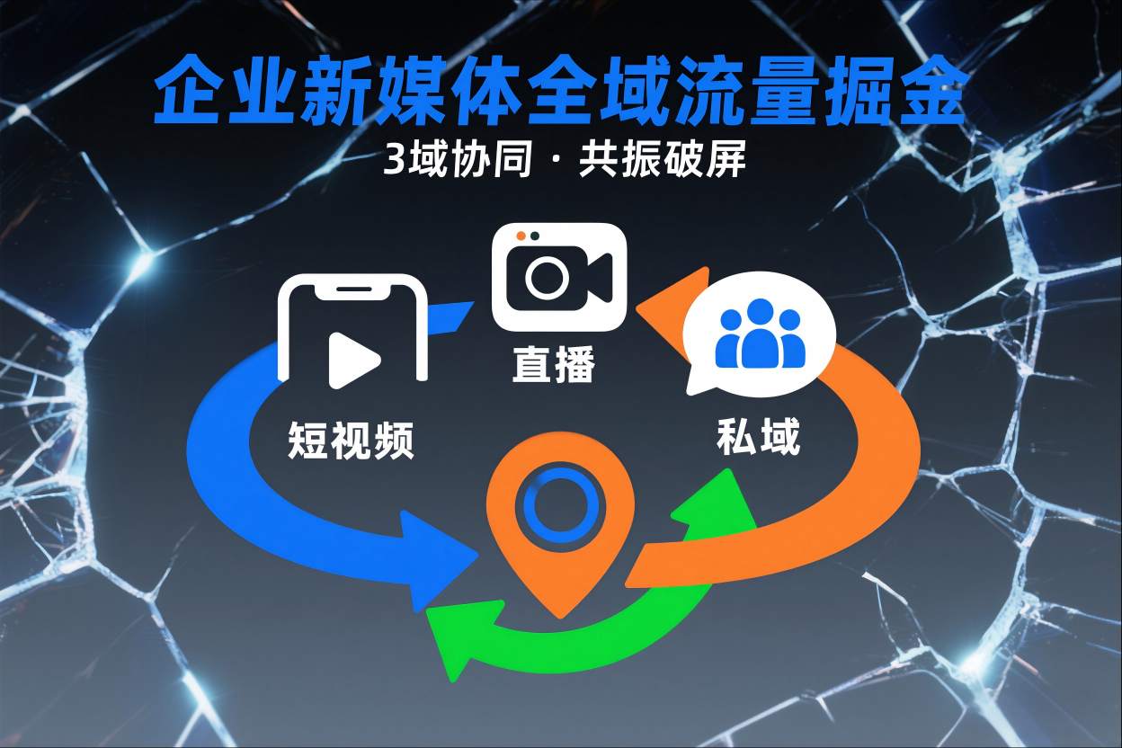 短视频全域商业模式,企业新媒体全域流量掘金,3域协同,共振破屏,短视频-直播-私域-地域——豪客资源创业项目网-豪客资源_豪客资源库