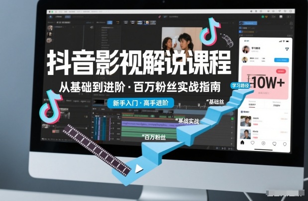 抖音百万粉丝影视解说课程,基础到进阶课,适合新手和进阶学习——豪客资源创业项目网-豪客资源_豪客资源库
