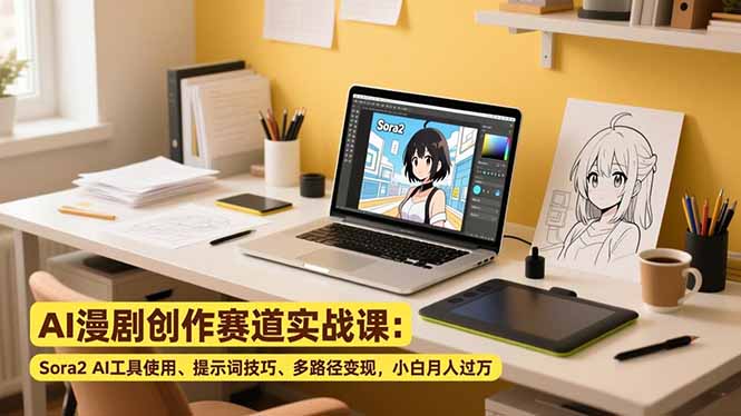 (16936期)AI漫剧创作赛道实战课:Sora2 AI工具使用、提示词技巧、多路径变现,小白月入过万_豪客资源创业项目网-豪客资源_豪客资源库