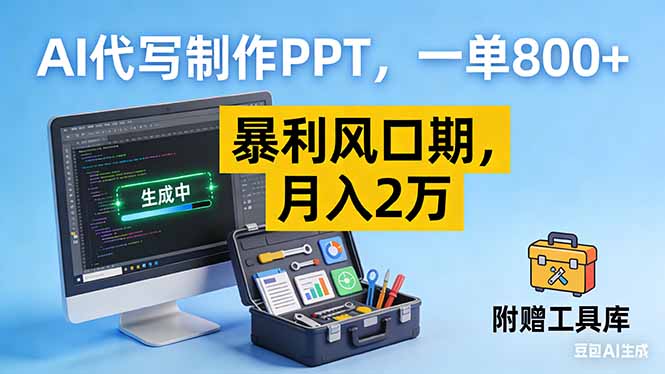 (16967期)AI代写制作PPT,一单800+, 暴利风口期,月入2万【附工具】_豪客资源创业项目网-豪客资源_豪客资源库