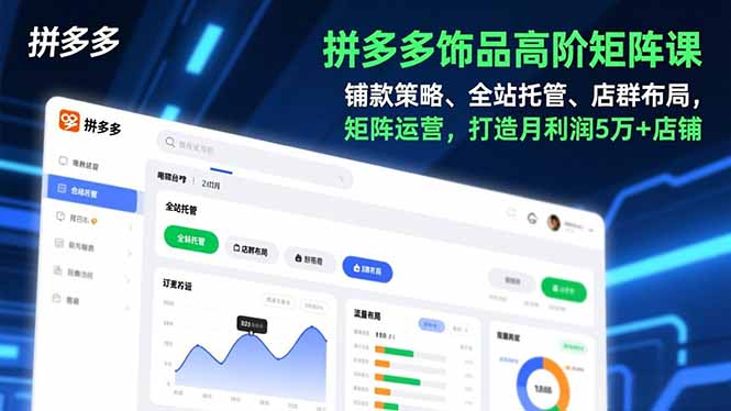 (16915期)拼多多饰品高阶矩阵课,铺款策略、全站托管、店群布局,矩阵运营,打造月利润5万+店铺_豪客资源创业项目网-豪客资源_豪客资源库