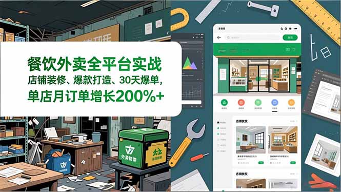 （16978期）餐饮外卖全平台实战，店铺装修、爆款打造、30天爆单，手把手教学，单店月订单增长200%+_豪客资源创业项目网-豪客资源_豪客资源库