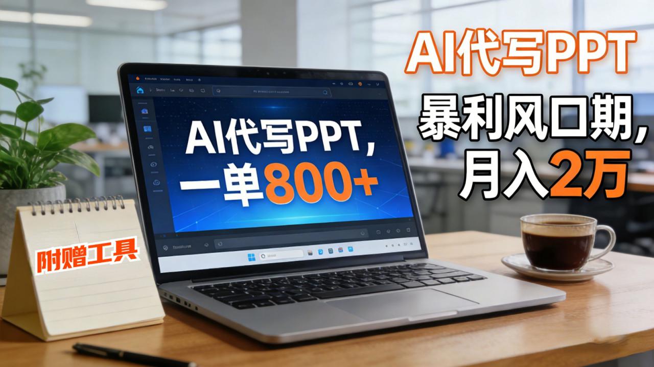AI 代写做 PPT！一单狂赚 800+，风口期月入 2 万（工具 + 提示词直接送）_豪客资源创业网-豪客资源_豪客资源库