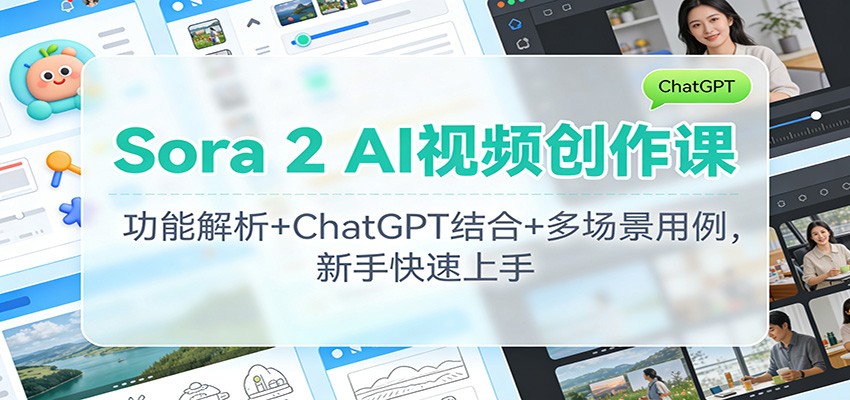 Sora 2 AI视频创作课：功能解析+ChatGPT结合+多场景用例，新手快速上手_豪客资源创业网-豪客资源_豪客资源库