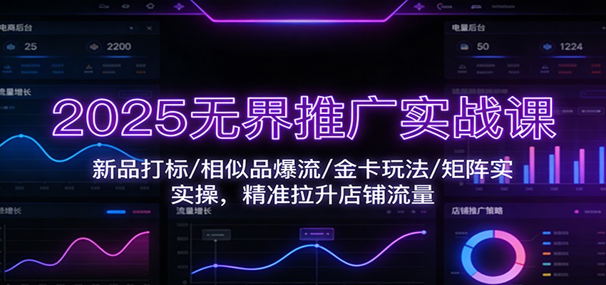 2025无界推广实战课:新品打标/相似品爆流/金卡玩法/矩阵实操,精准拉升店铺流量_豪客资源创业网-豪客资源_豪客资源库
