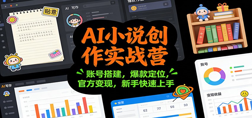 AI小说创作实战营:账号搭建,爆款定位,官方变现,新手快速上手_豪客资源创业网-豪客资源_豪客资源库