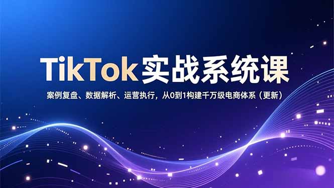 （16918期）TikTok实战系统课，案例复盘、数据解析、运营执行，从0到1构建千万级电商体系（更新）_豪客资源创业项目网-豪客资源_豪客资源库