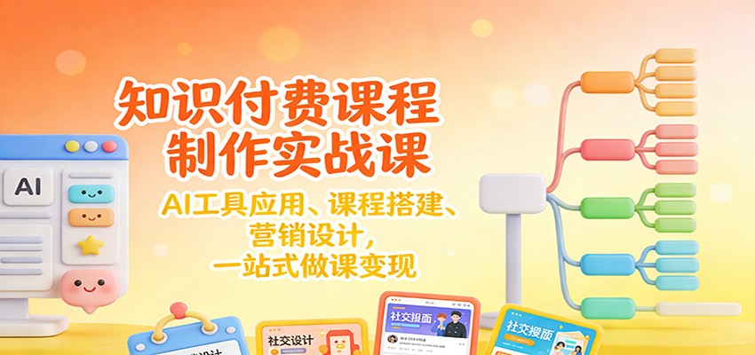 知识付费课程制作实战课：AI工具应用 、课程搭建、营销设计，一站式做课变现_豪客资源创业网-豪客资源_豪客资源库