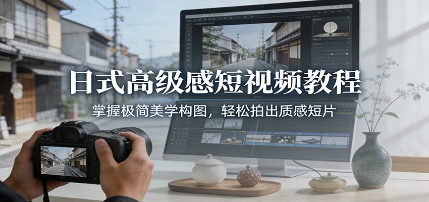 日式高级感短视频教程：掌握极简美学构图，轻松拍出质感短片_豪客资源创业网-豪客资源_豪客资源库