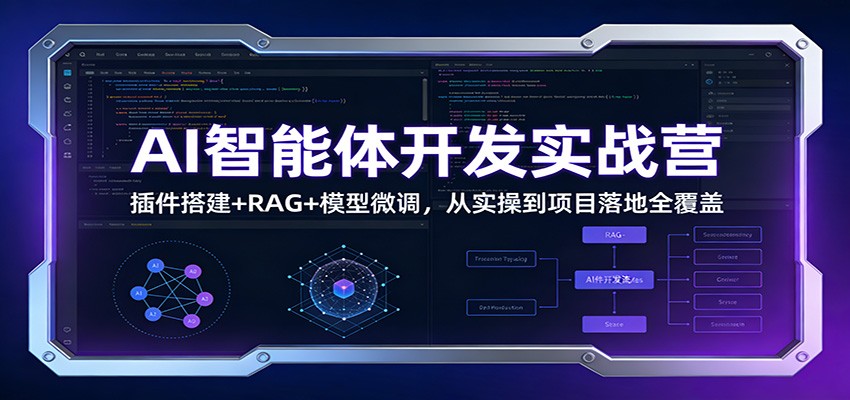 AI智能体开发实战营:插件搭建+RAG+模型微调,从实操到项目落地全覆盖_豪客资源创业网-豪客资源_豪客资源库