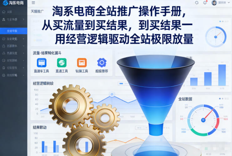 淘系电商全站推广操作手册，从买流量到买结果一用经营逻辑驱动全站极限放量——豪客资源创业项目网-豪客资源_豪客资源库