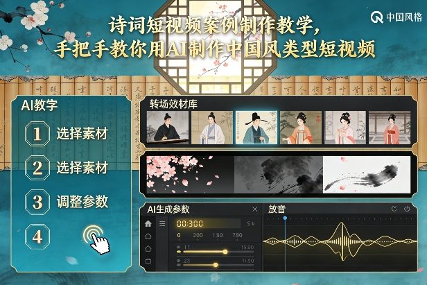 古诗词短视频案例制作教学,手把手教你用AI制作中国风类型短视频——豪客资源创业项目网-豪客资源_豪客资源库