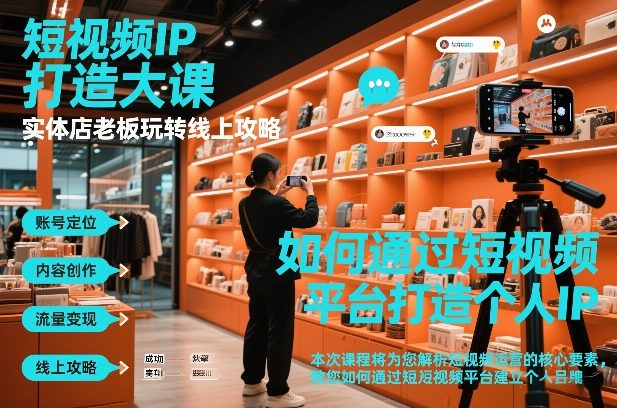 短视频ip打造大课，实体店老板玩转线上攻略——豪客资源创业项目网-豪客资源_豪客资源库