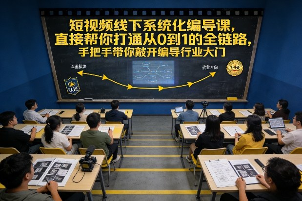 短视频线下系统化编导课，直接帮你打通从0到1的全链路，手把手带你敲开编导行业大门——豪客资源创业项目网-豪客资源_豪客资源库