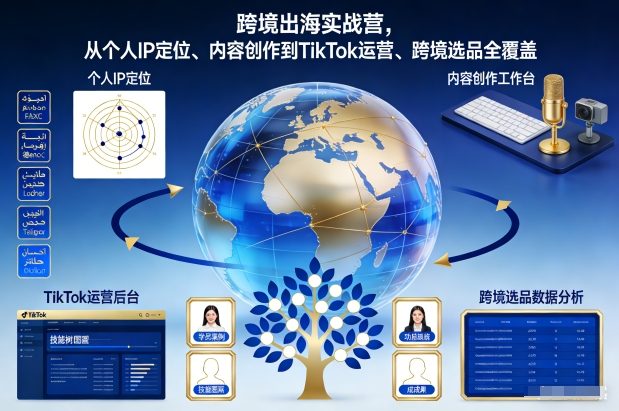跨境出海实战营，从个人IP定位、内容创作到TikTok运营、跨境选品全覆盖——豪客资源创业项目网-豪客资源_豪客资源库