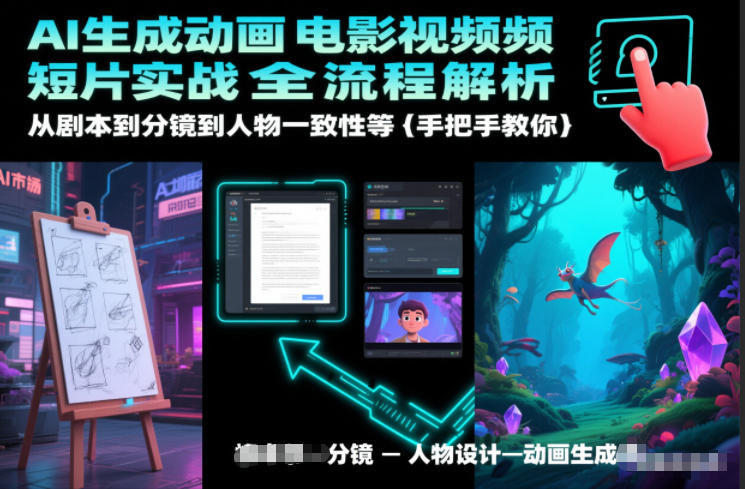 AI生成动画电影视频短片实战全流程解析，从剧本到分镜到人物一致性等手把手教你——豪客资源创业项目网-豪客资源_豪客资源库