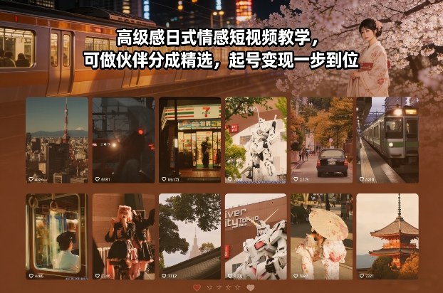 图片[1]-高级感日式情感短视频教学，可做伙伴分成精选，起号变现一步到位——豪客资源创业项目网-豪客资源