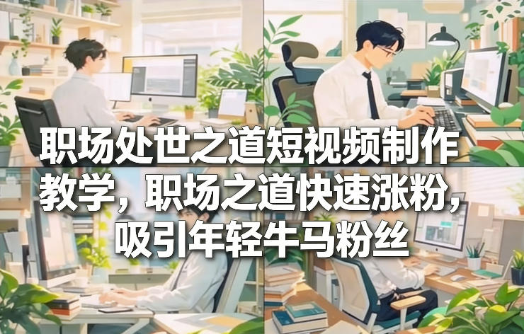 职场处世之道短视频制作教学,职场之道快速涨粉,吸引年轻牛马粉丝——豪客资源创业项目网-豪客资源_豪客资源库