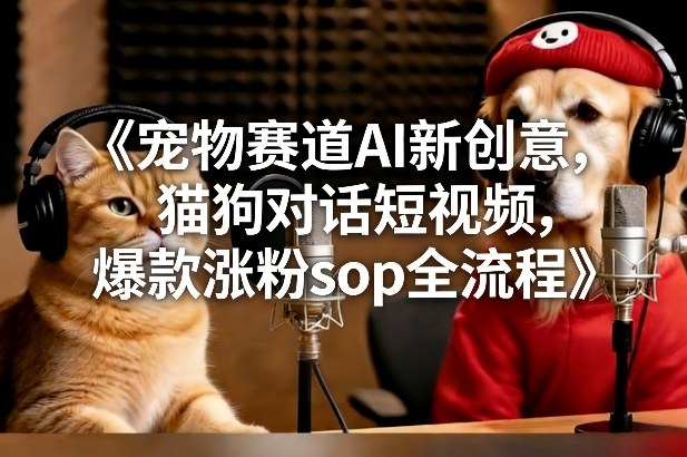 宠物赛道AI新创意,猫狗对话短视频,爆款涨粉sop全流程——豪客资源创业项目网-豪客资源_豪客资源库