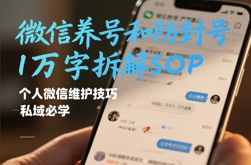 微信养号和防封号1万字拆解SOP,个人微信维护技巧,私域必学【文档】——豪客资源创业项目网-豪客资源_豪客资源库