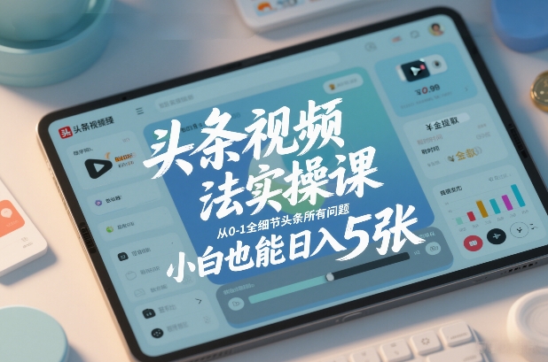 头条视频玩法实操课,从0-1全细节头条所有问题,小白也能日入5张——豪客资源创业项目网-豪客资源_豪客资源库