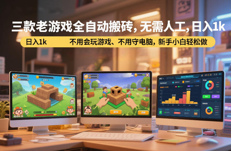 图片[1]-三款老游戏全自动搬砖，无需人工，日入1k，不用会玩游戏、不用守电脑，新手小白轻松做【揭秘】——豪客资源创业项目网-豪客资源
