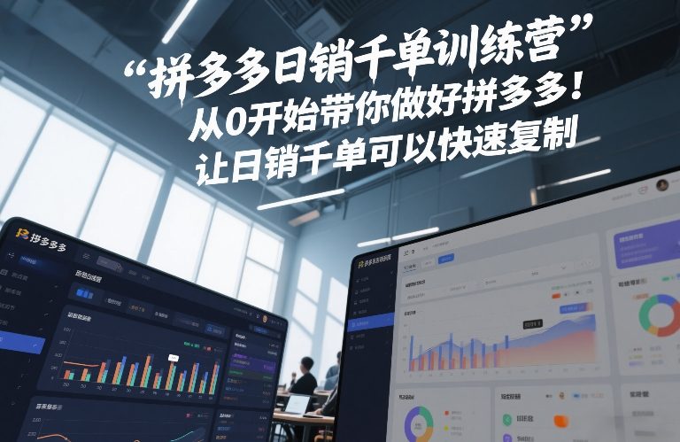 拼多多日销千单训练营,从0开始带你做好拼多多,让日销千单可以快速复制(更新26年1月)——豪客资源创业项目网-豪客资源_豪客资源库