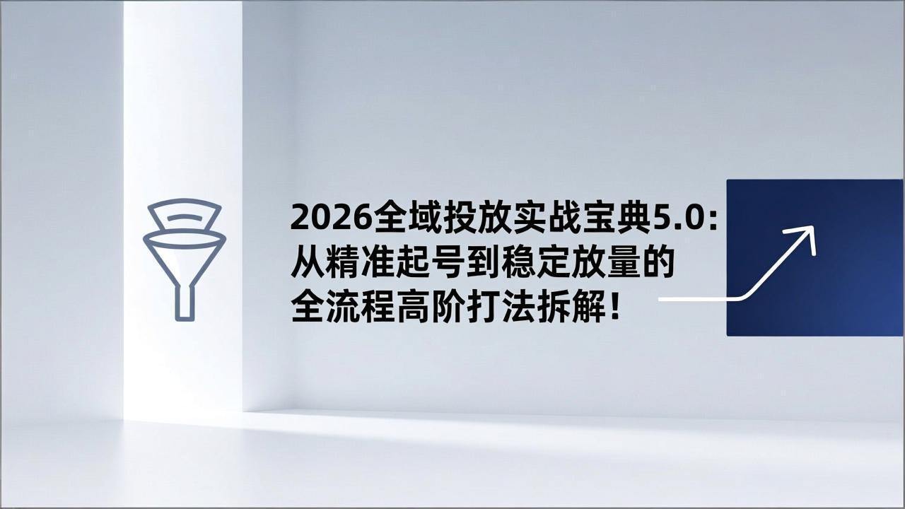 (17156期)2026全域投放实战宝典5.0:从精准起号到稳定放量的全流程高阶打法拆解!_豪客资源创业项目网-豪客资源_豪客资源库
