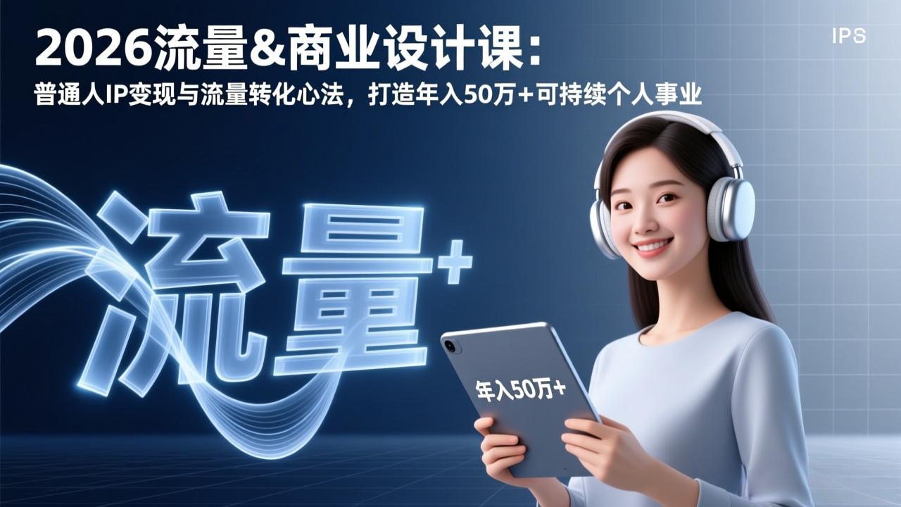 (17246期)2026流量&商业设计课:普通人IP变现与流量转化心法,打造年入50万+可持续个人事业_豪客资源创业项目网-豪客资源_豪客资源库