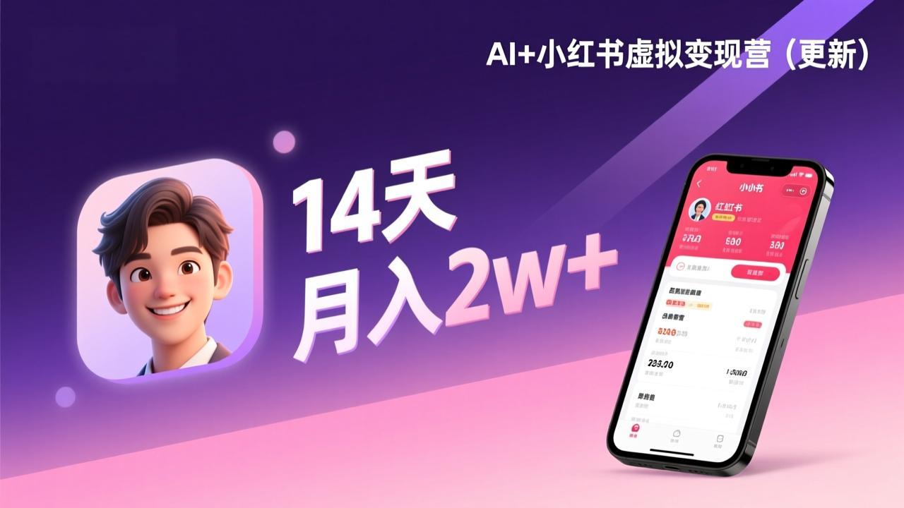 （17275期）AI+小红书虚拟变现营（更新），14天掌握选品、笔记、成交，打造自动化月入2w+事业_豪客资源创业项目网-豪客资源_豪客资源库