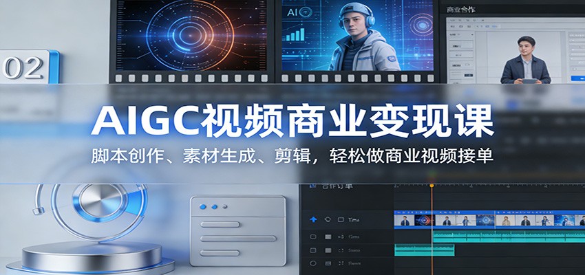 AIGC视频商业变现课：脚本创作、素材生成、剪辑，轻松做商业视频接单_豪客资源创业网-豪客资源_豪客资源库
