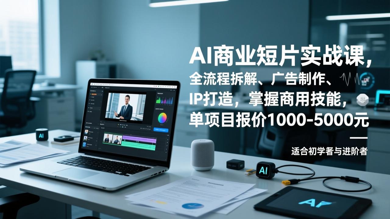 （17051期）AI商业短片实战课，全流程拆解、广告制作、IP打造，掌握商用技能，单项目报价1000-5000元_豪客资源创业项目网-豪客资源_豪客资源库
