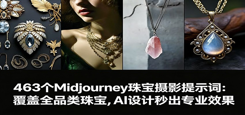 图片[1]-463个Midjourney珠宝摄影提示词：覆盖全品类珠宝，AI设计秒出专业效果_豪客资源创业网-豪客资源