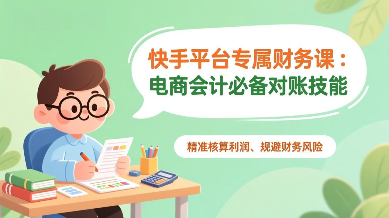 （17167期）快手平台专属财务课：电商会计必备对账技能，精准核算利润、规避财务风险_豪客资源创业项目网-豪客资源_豪客资源库
