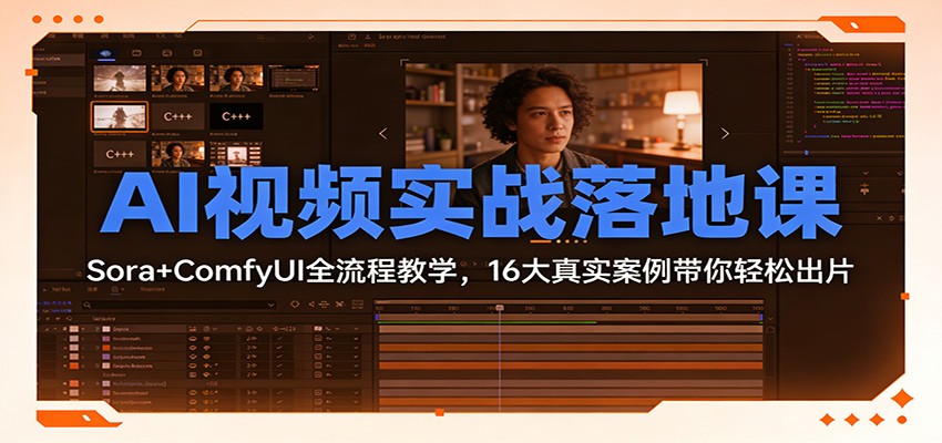 AI视频实战落地课：Sora+ComfyUI全流程教学，16大真实案例带你轻松出片_豪客资源创业网-豪客资源_豪客资源库