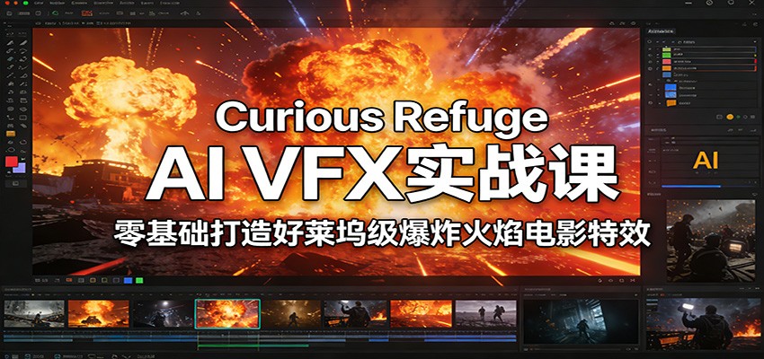 图片[1]-Curious Refuge AI VFX实战课，零基础打造好莱坞级爆炸火焰电影特效_豪客资源创业网-豪客资源