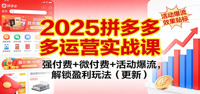 2025拼多多运营实战课:强付费+微付费+活动爆流,解锁盈利玩法(更新)_豪客资源创业网-豪客资源_豪客资源库