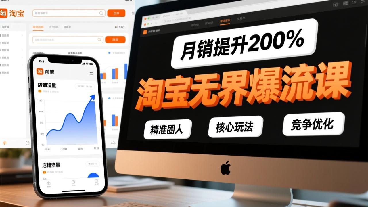 (17132期)淘宝无界爆流课,精准圈人、核心玩法、竞争优化,快速引爆店铺流量,月销提升200%_豪客资源创业项目网-豪客资源_豪客资源库